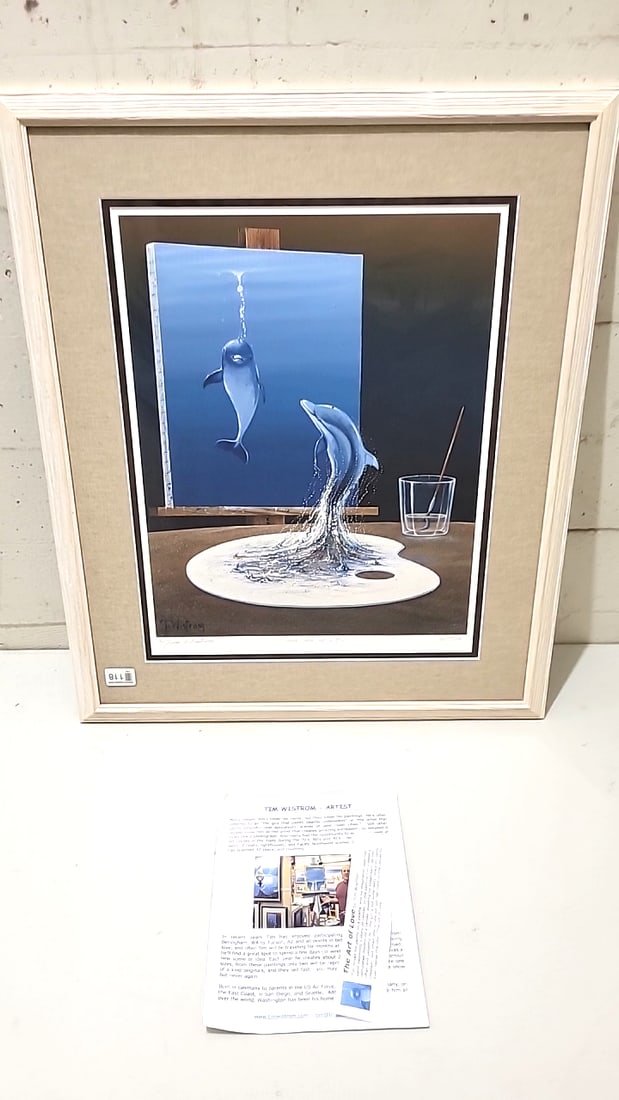 Tim Wistrom Signed Print with COA Dolphins: This is an estate auction in Seattle WA featuring artwork, furniture, and general estate items.This auction offers local pick up in the Seattle area on 9/13 between 10am-3pm. If you intend to pick up,