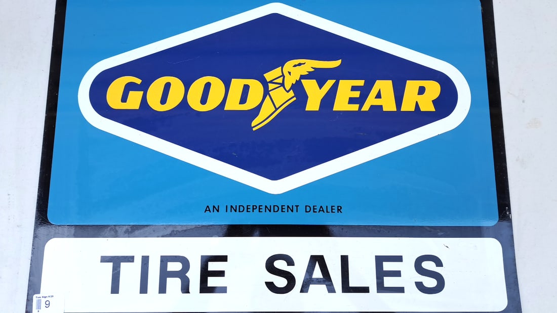 Double Side Metal Goodyear Tire Sales Sign Blue Yellow Wall Decor Metal Advertising Display (1 of 11)