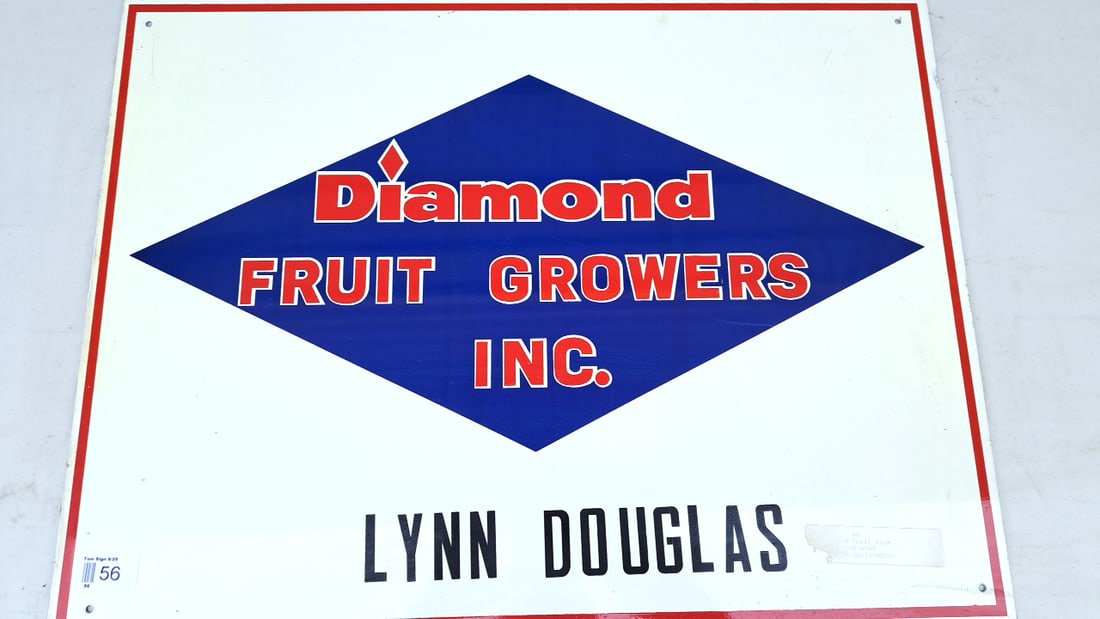 Vintage Diamond Fruit Growers Inc Metal Sign Blue Red White Lynn Douglas: 24x18x1 15 READ: There are limited shipping options for this auction.This is an estate auction in Seattle WA featuring artwork, furniture, and general estate items.This auction offers local pick up in