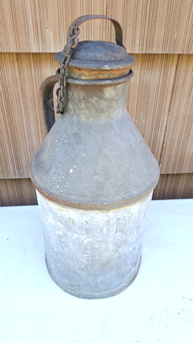 Vintage Metal Milk Can Jug with Lid and Handle Rustic Farmhouse Decor: 10x10x20 10 READ: There are limited shipping options for this auction.This is an estate auction in Seattle WA featuring artwork, furniture, and general estate items.This auction offers local pick up i