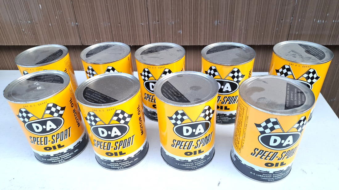 Vintage D-A Speed-Sport Oil Cans Lot of 9 Yellow One Quart Unopened Collectible (1 of 4)