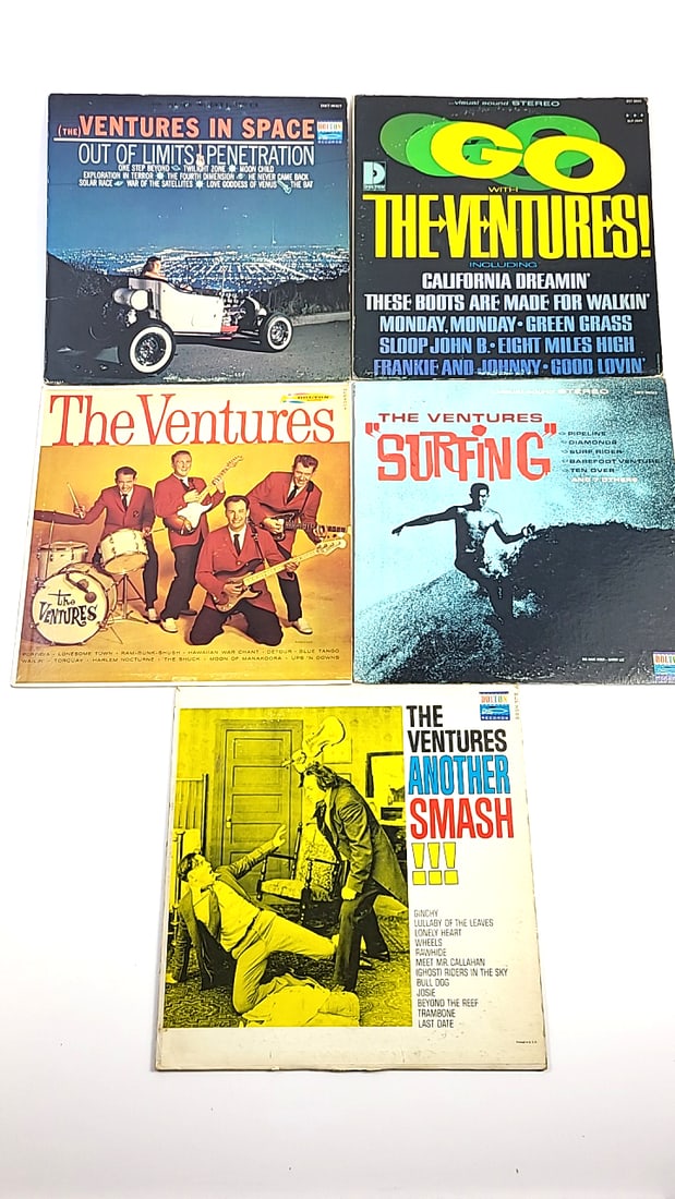 The Ventures Vintage Vinyl Record Lot - "Go With the Ventures," "Ventures in Space," "Surfin'," "... (1 of 11)