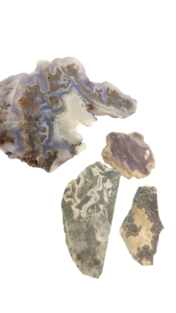 Crazy Lace Agate Slabls 5.5oz: This is a continuation of our pro jeweler's estate auction. These are from his personal collection, many faceted by himself. Gems were cataloged with the assistance of GIA certified jewelers. Weights