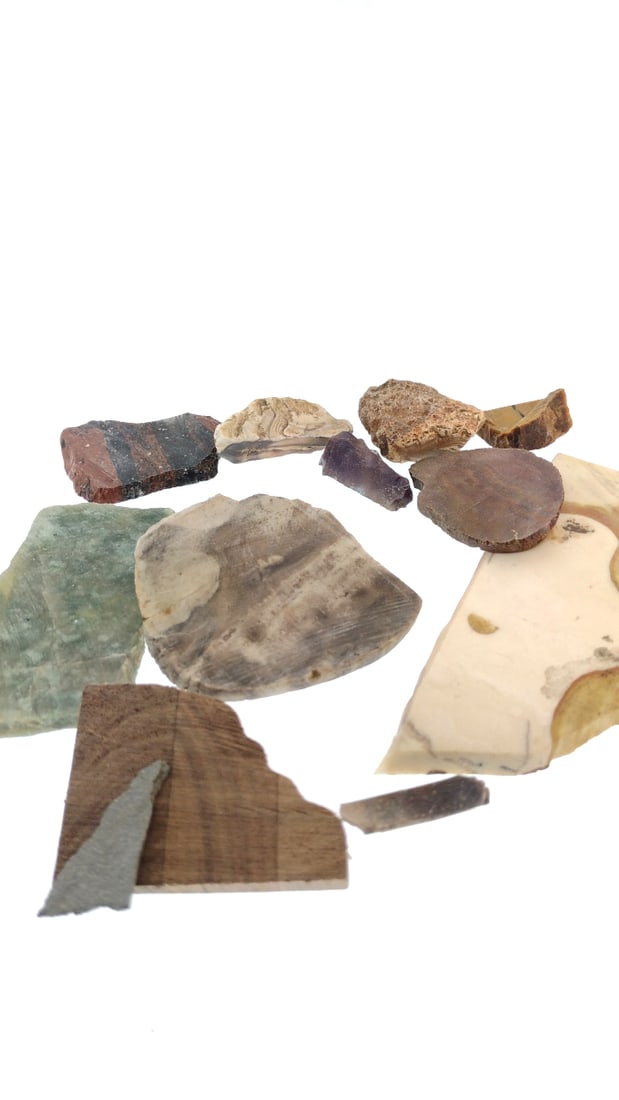 Mixed Slabs And Chunks - Agate, Jasper, Green Stone 7.5oz (1 of 7)