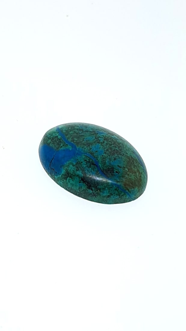 Oval Chrysocolla Cabochon 13x17.8mm11.2ct: This is a continuation of our pro jeweler's estate auction. These are from his personal collection, many faceted by himself. Gems were cataloged with the assistance of GIA certified jewelers. Weights 