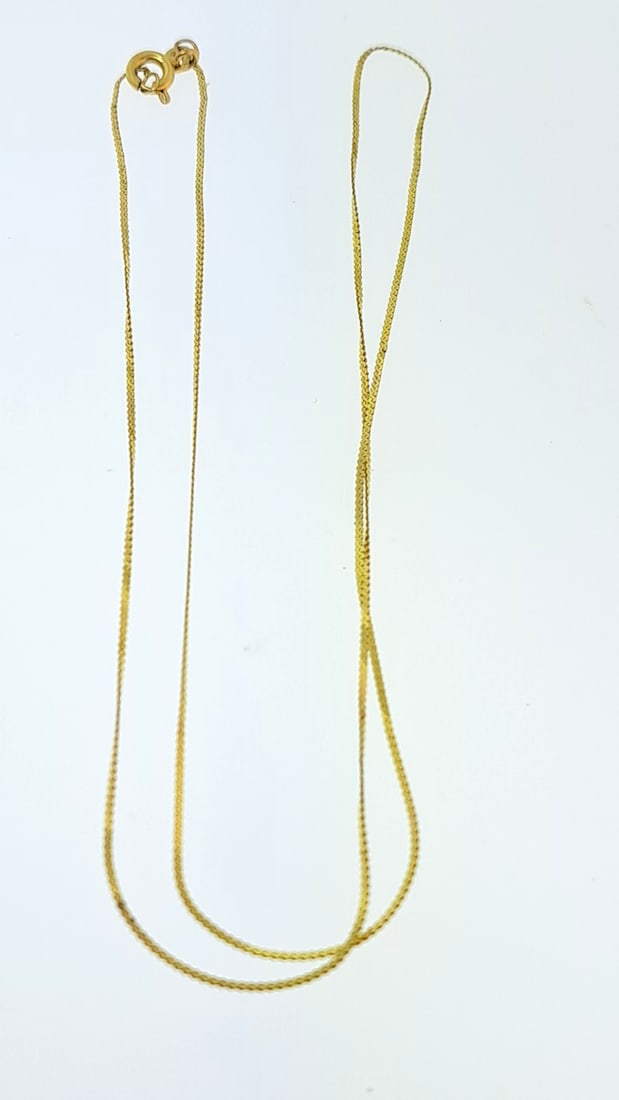 18k Gold Chain 18in 1.23g: This jewelry auction is part of an estate sale on 11/7 in Edmonds WA. Pick up will be at the sale, details here https://www.estatesales.net/WA/Edmonds/98026/4683240. Items tested using Kee gold tester