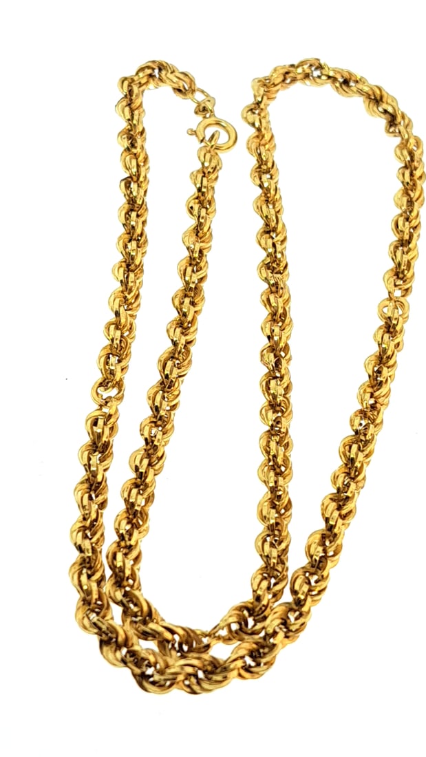 18k Gold Double Layer Chain Necklace Vintage Jewelry 18" 8.76g (1 of 6)