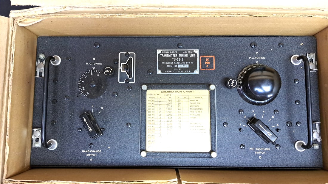 General Electric YU-26-B Transmitter Tuning Unit Signal Corps Black 200-500 KC Vintage Tested (1 of 5)