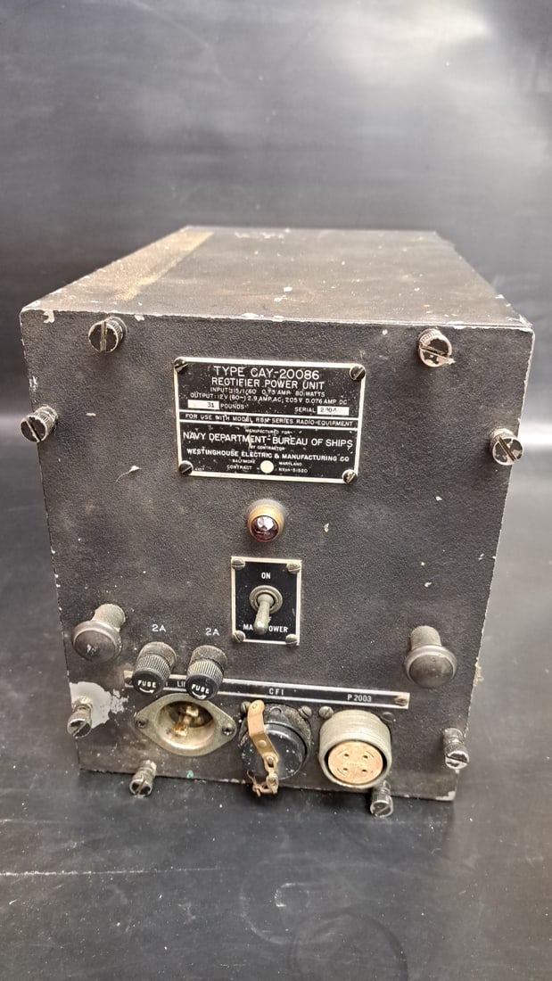Westinghouse CAY-20086 Rectifier Power Unit Navy Bureau Ships Black Vintage (1 of 6)