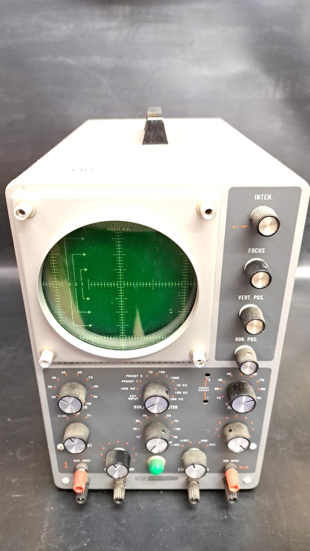 Heathkit IO-12 Oscilloscope Vintage 5" CRT Analog Lab Equipment Gray Tested Working (1 of 5)