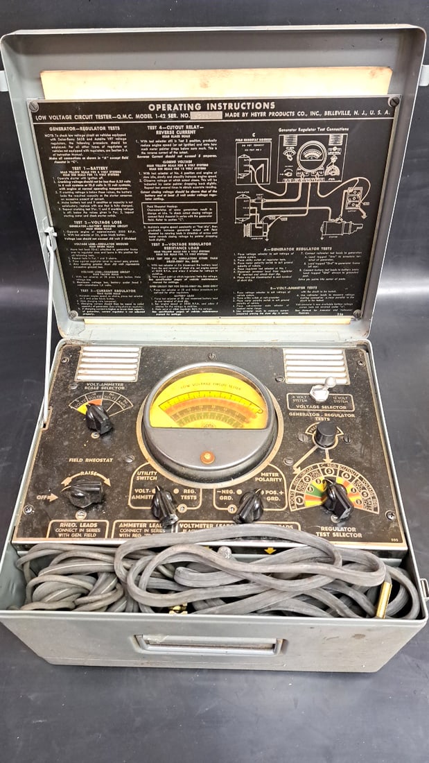 Heyer Model L-42 Low Voltage Circuit Tester Vintage Meter Gray Portable Case Tested (1 of 10)