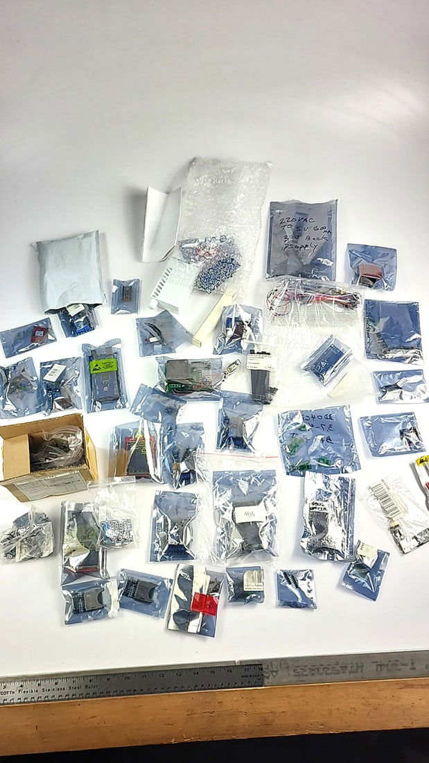 Mixed Electronic Components Lot - Resistors, Capacitors, Connectors, Assorted Sizes - New/Unused (1 of 12)