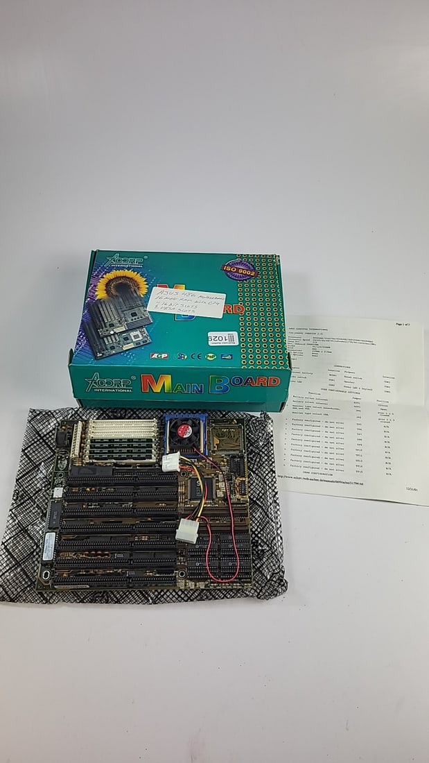 Acorp International Main Board ASUS 486 Motherboard: Nice selection of vintage electronics including military radios and components, amateur radio equipment, vintage computing, and more. Most equipment is UNTESTED. Where we’ve don’t testing 