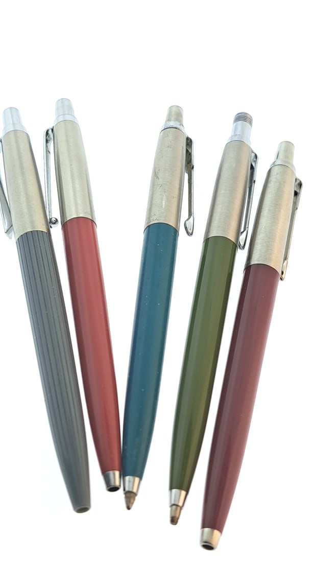 Collection of parker jotter and jotter xl pens: "great selection of pens, watches, knives, and other gift items. Pens are in as found condition, please inspect pictures closely. Watches are working unless stated otherwise, however they may need nee