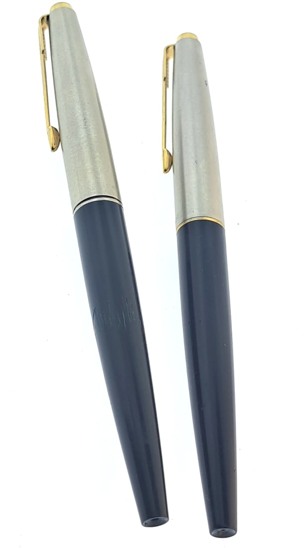 Parker 45 Fountain Pen and Rollerball Body Blue with Gold Accents (1 of 11)
