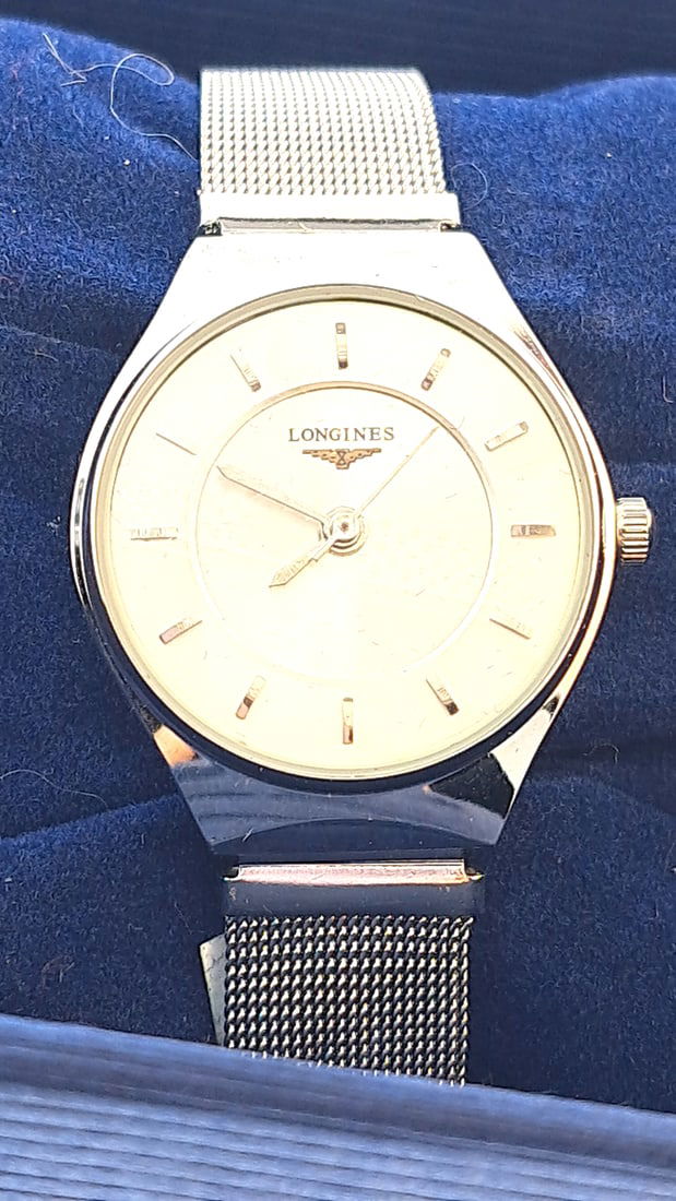 Longines Women's Mesh Band Watch Silver Dial Minimalist Quartz Works: "great selection of pens, watches, knives, and other gift items. Pens are in as found condition, please inspect pictures closely. Watches are working unless stated otherwise, however they may need nee