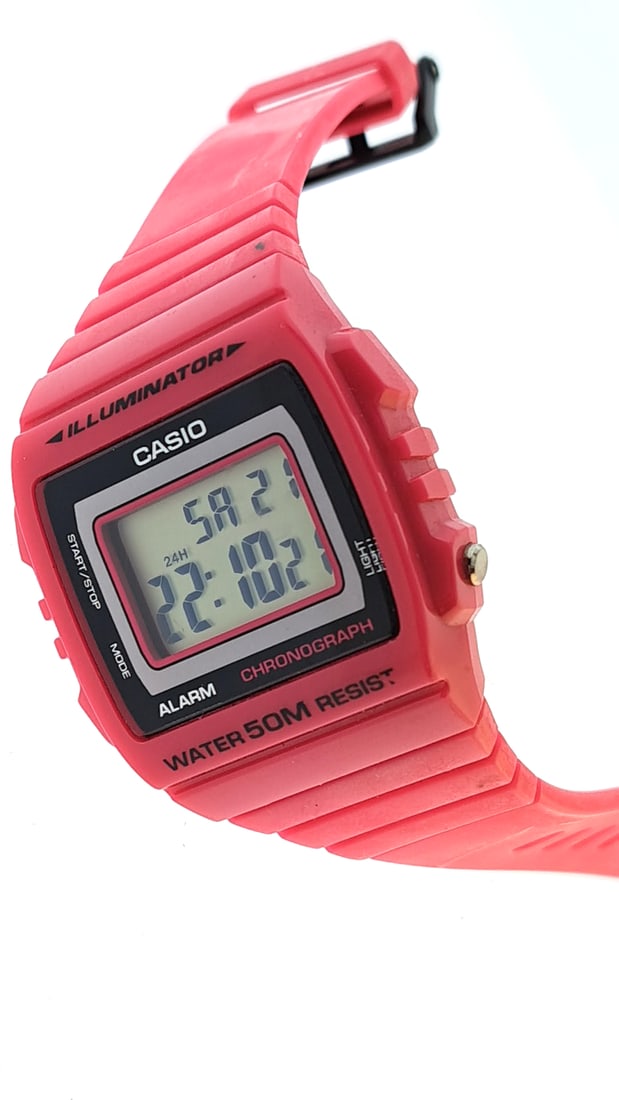 Casio Illuminator Digital Watch Pink W-215H Chronograph 50M Water Resist Alarm Timer (1 of 4)