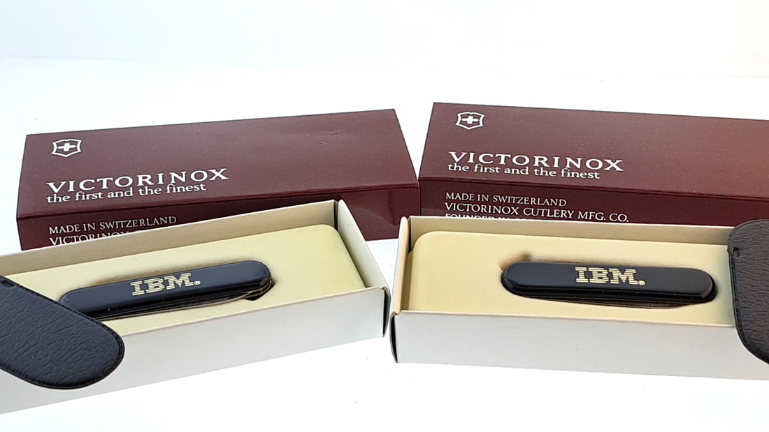 2 x Victorinox IBM Swiss Army Knife Black Collectible Brand New in Box: "great selection of pens, watches, knives, and other gift items. Pens are in as found condition, please inspect pictures closely. Watches are working unless stated otherwise, however they may need nee
