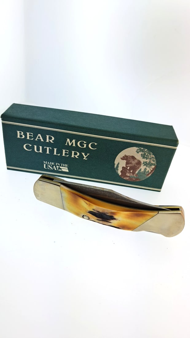 Bear MGC Cutlery 505D 3 3/4in Damascus Folding Knife New - Made in USA (1 of 9)