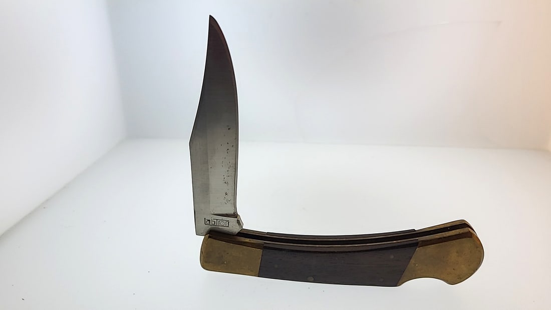 Labyrinth Japan Folding Pocket Knife with Wooden Handle and Brass Accents: "great selection of pens, watches, knives, and other gift items. Pens are in as found condition, please inspect pictures closely. Watches are working unless stated otherwise, however they may need nee