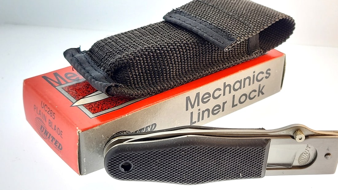 United UC285 Mechanics Liner Lock Knife w/ Pouch - Plain Blade (1 of 5)