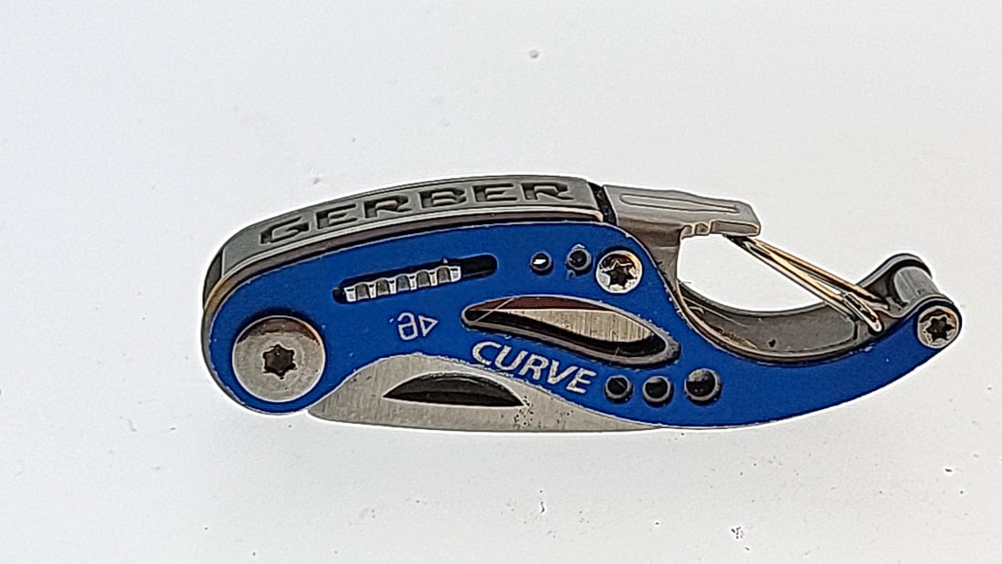 Gerber Curve Multi-Tool, Blue, Keychain Clip, Pocket Knife (1 of 4)