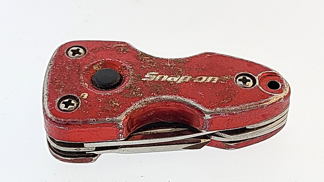 Snap-on Multi-Tool Pocket Knife Red Swiss Army Style 3-In-1 Folding Mechanic's Tool (1 of 5)