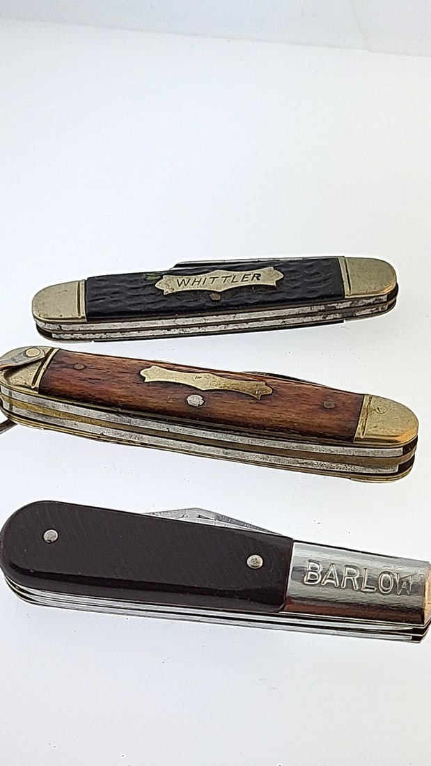 Vintage Whittler Boker & Barlow Pocket Knives Set - Brown/Black - Collectible Folding Knives (1 of 9)