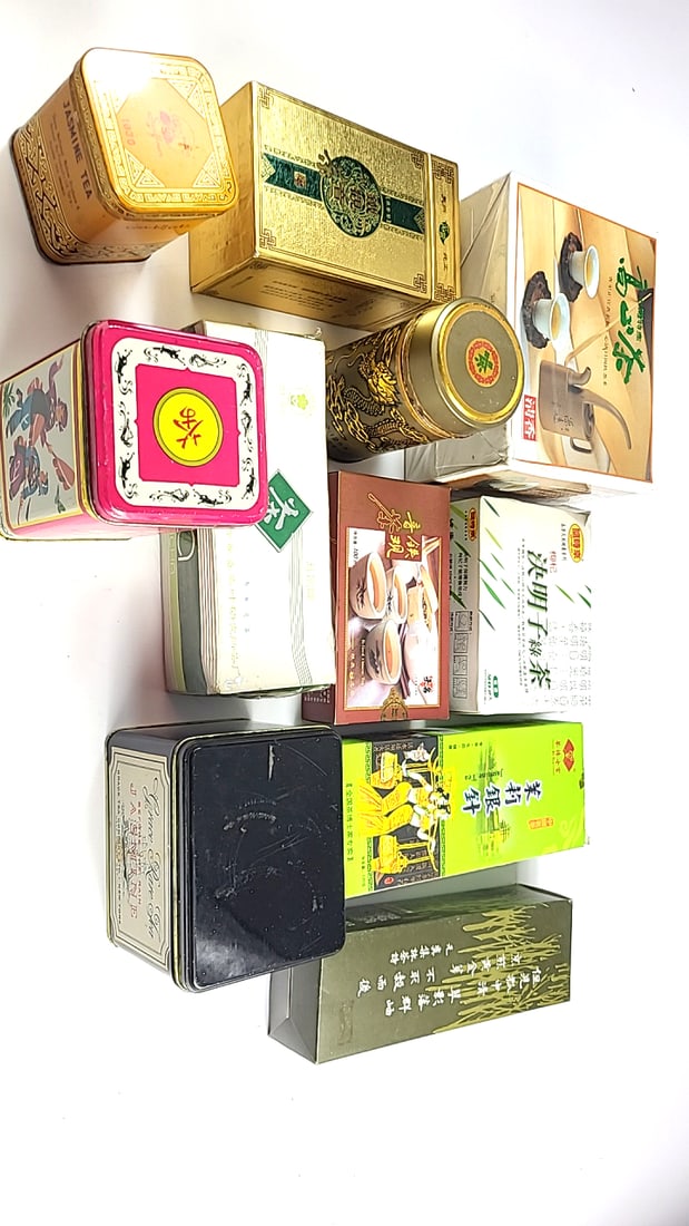 Assorted Vintage Asian Tea Tins and Boxes Collection - Unique Designs and Colors (1 of 10)
