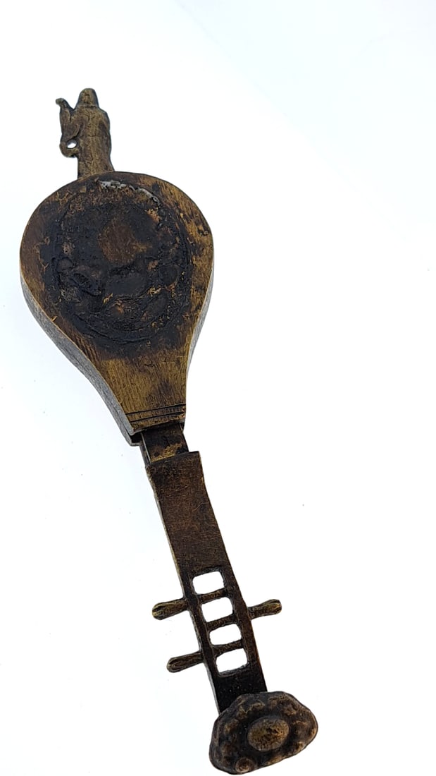 Antique Chinese Bronze Lock Lute Shape (1 of 7)