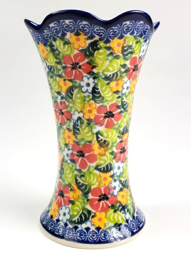 Unikat Kalich Polish Pottery Hand-Painted Floral Ceramic Vase - Multicolor Decorative Home Decor (1 of 5)