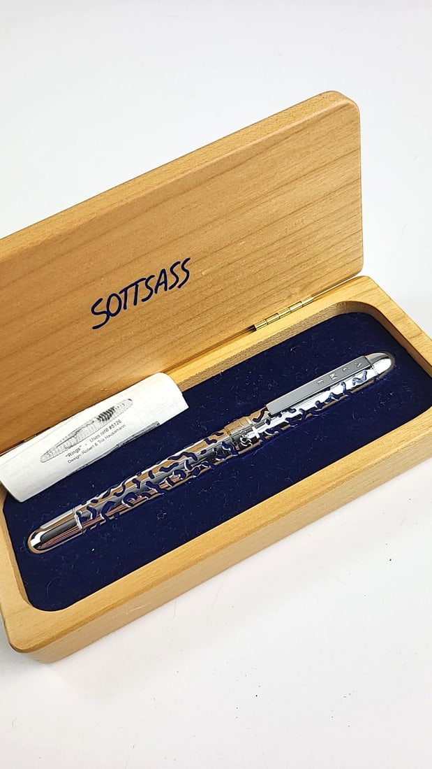 Acme Ettore Sottsass  Bacterio Designer Silver Pen in Wooden Box (1 of 7)