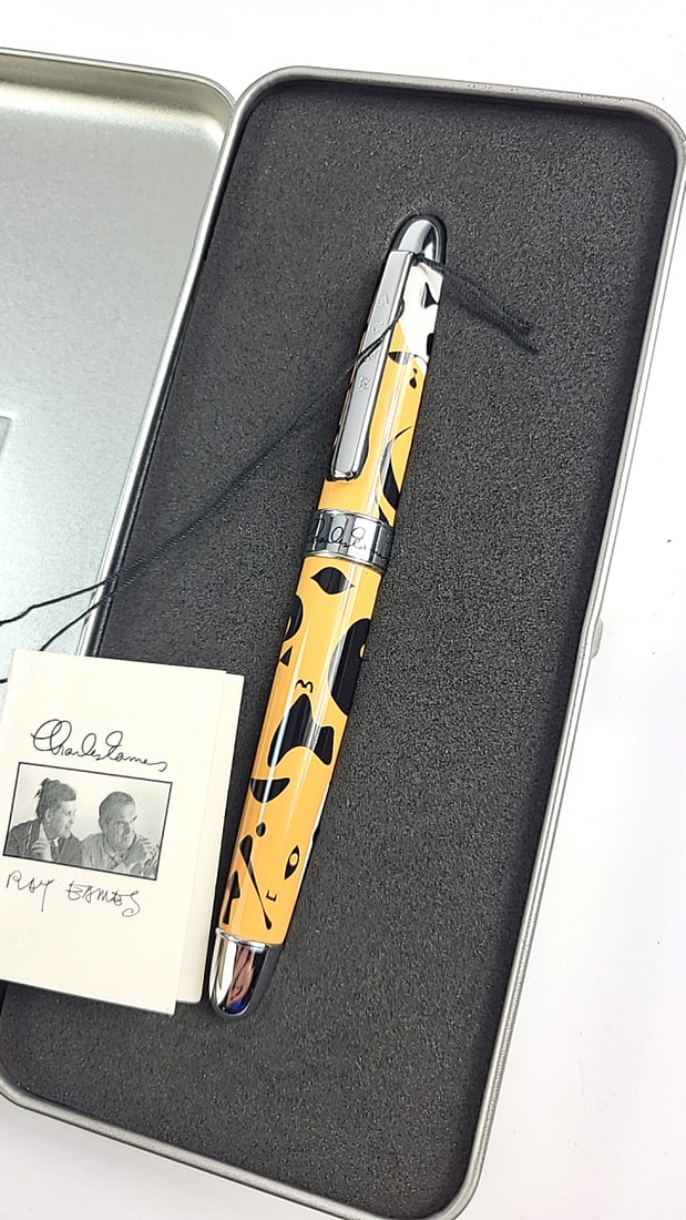 ACME Studio Ray + Charles Eames Limited Edition Rollerball Pen Yellow Orange Black Pattern (1 of 6)