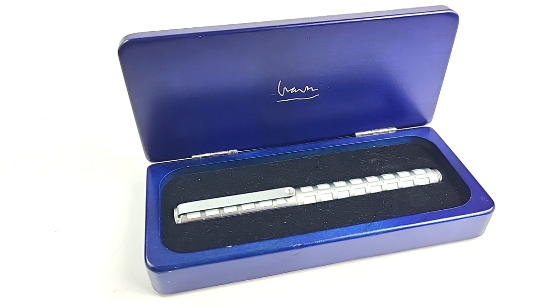 ACME Pen with Signature Case Michael Geaves - Silver Pen in Blue Box no ink: Nice mix of estate goods. The family behind this estate had a high-end gift shop, so there's lots of brand new inventory including a large collection of King and Country, New ACME pens, quality watche