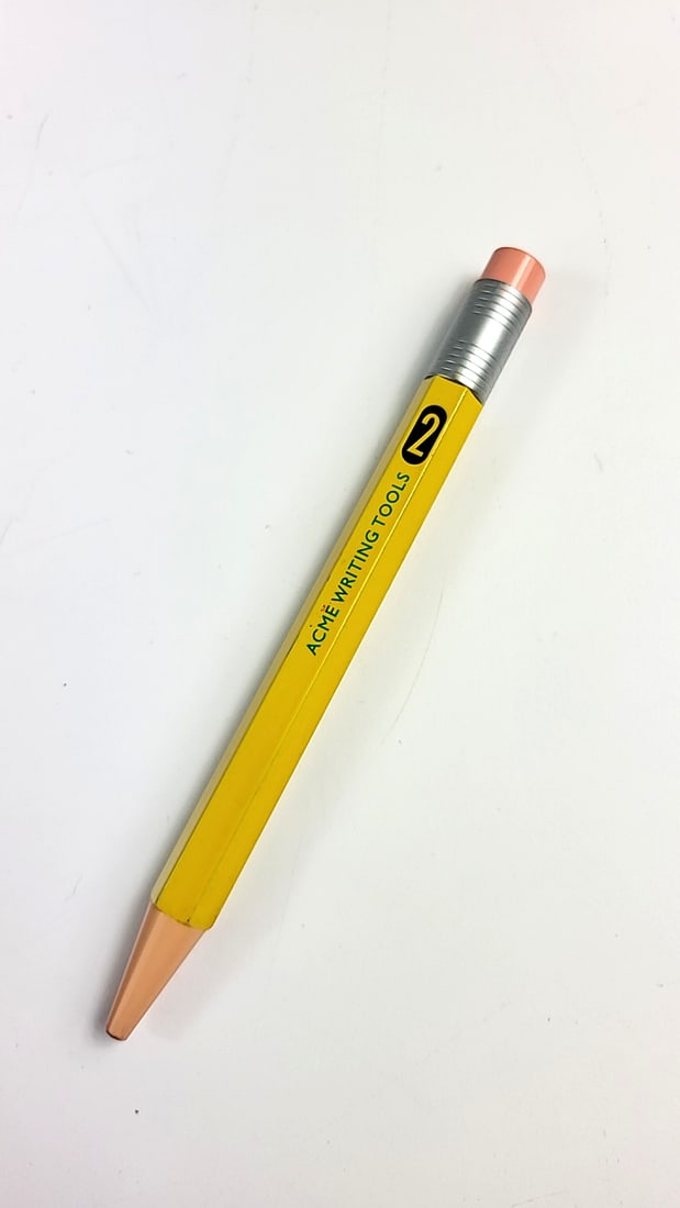 ACME Writing Tools #2 Yellow Novelty Pencil with Eraser no ink (1 of 3)