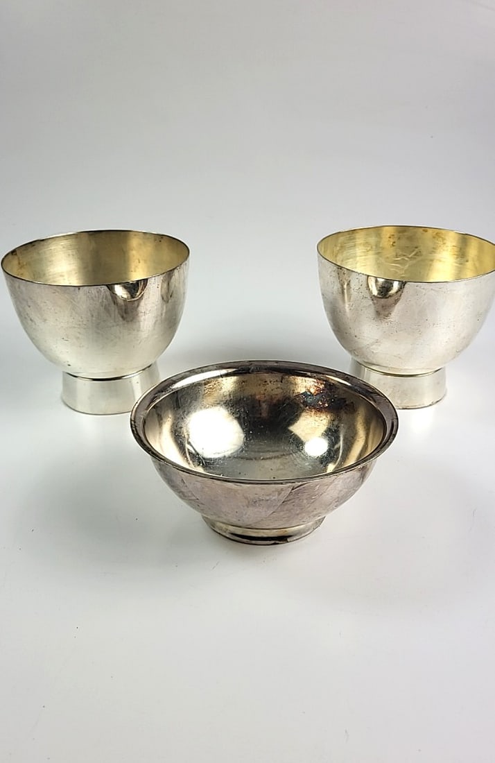 Marlboro Plate by Morton Parker  Silver Cups Set of 3 - Vintage Style Bowls (1 of 9)