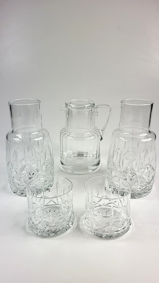 Crystal Glassware Set with Pitcher and Glasses - Clear Cut Design (1 of 7)