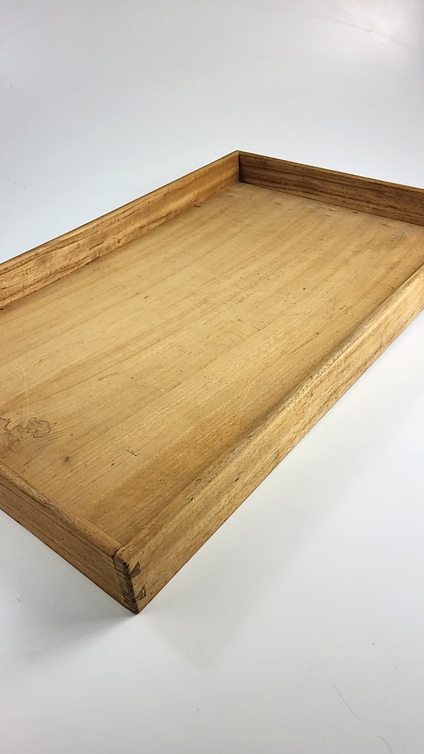 Vintage Wooden Serving Tray with Raised Edges 28" x 18" (1 of 7)