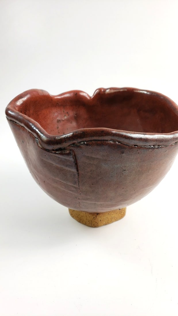Rustic Handmade Ceramic Planter  - Red Glaze, Unique Design, Artisan Pottery, Collectible Dish (1 of 6)