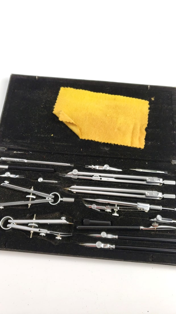 Vintage BOFA Engineering Drafting Set with Compass Tools and Accessories - Yellow Cloth Included (1 of 5)