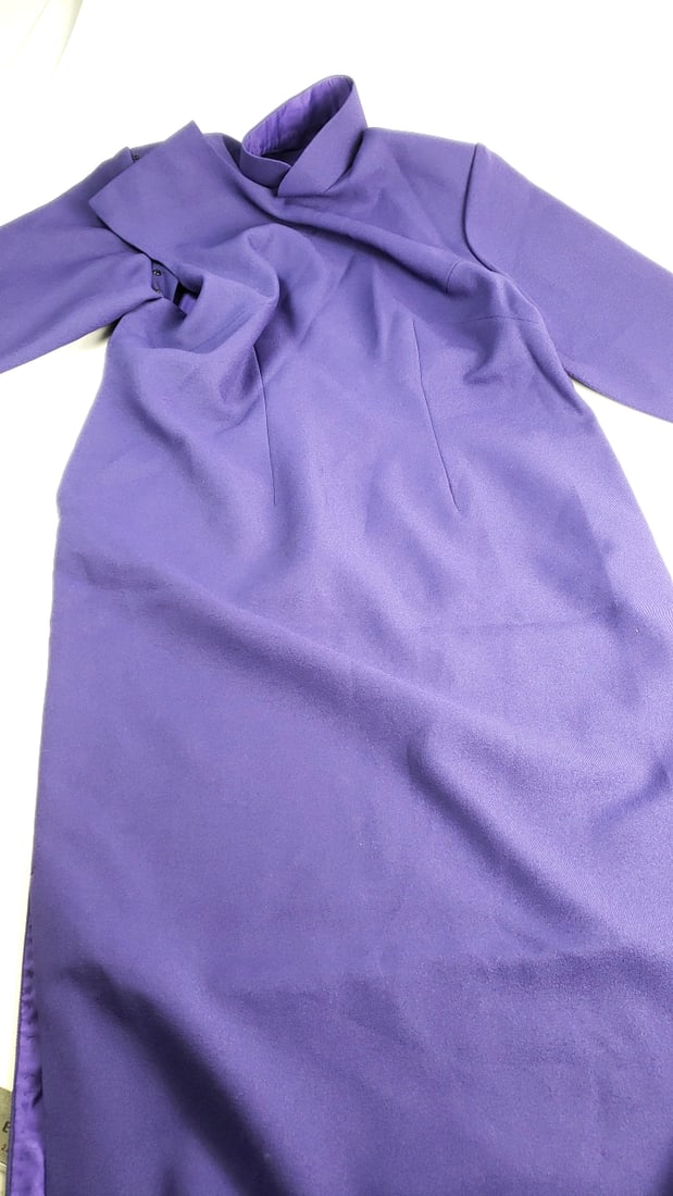 Chinese Wool Chipau Dress Purple Long-Sleeve Dress High Neck Elegant Formal Gown: Nice mix of estate goods. The family behind this estate had a high-end gift shop, so there's lots of brand new inventory including a large collection of King and Country, New ACME pens, quality watche