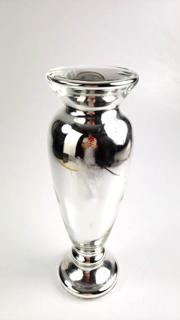 Glass Silver Mercury's Glass Reflective Decorative Vase - Modern Design Home Decor (1 of 5)