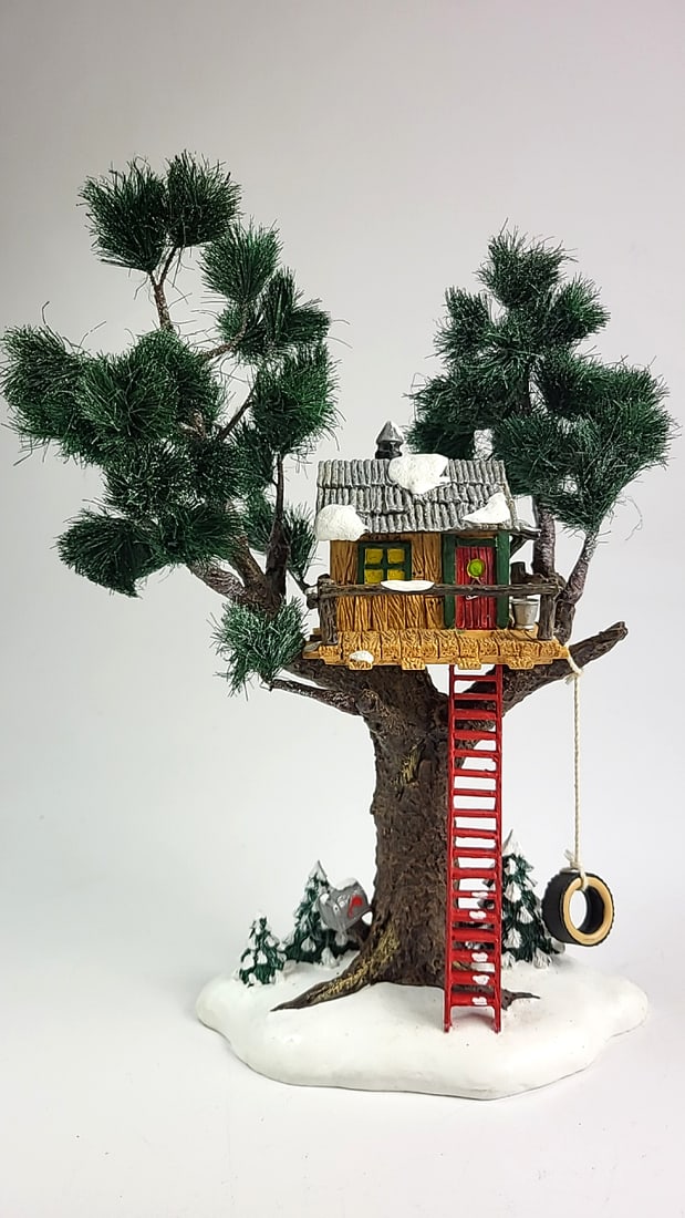 Department 56 The Original Snow Village Tree Top Treehouse Ornament with Red Ladder & Tire Swing ... (1 of 8)