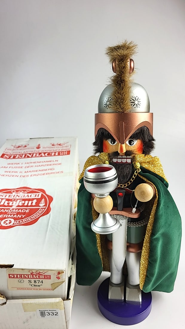 Steinbach Nutcracker S 874 "Czar" Handmade German Figurine with Helmet and Goblet (1 of 11)