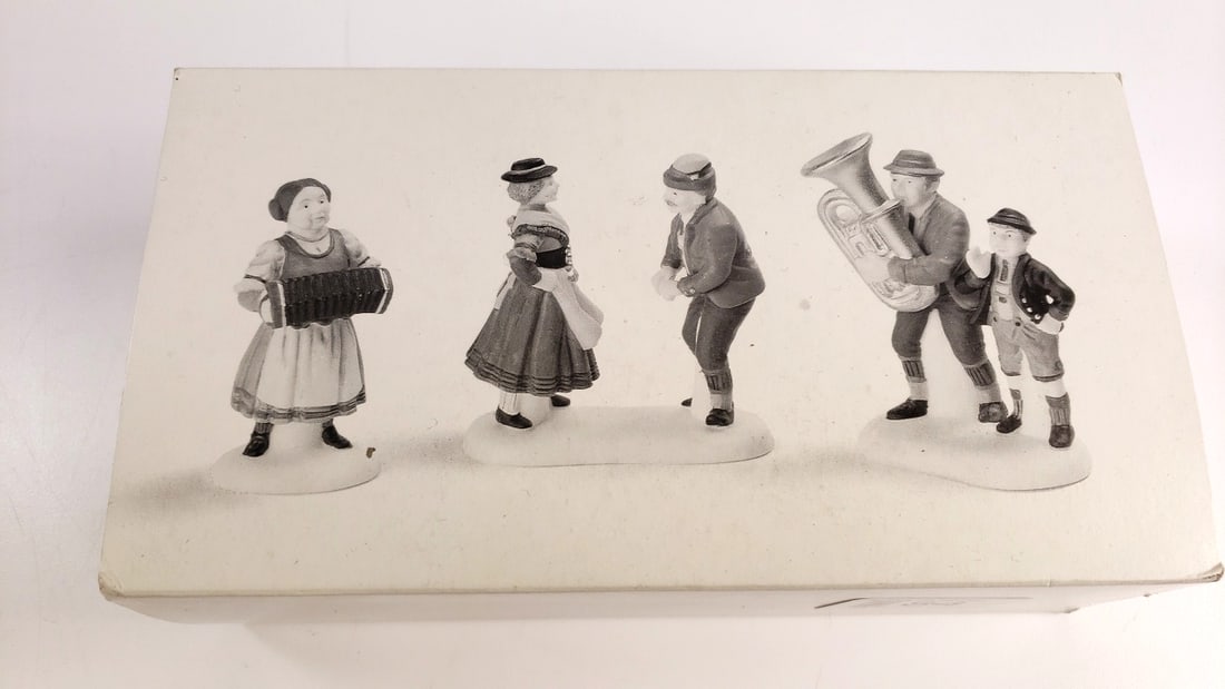 Dept 56 Heritage Village "Polka Fest" Set of 3 Handpainted Porcelain Accessories: Fun auction full of great last minute Christmas gear including a large selection of Department 56, brand new toys, games, and houseware.WE OFFER IN HOUSE SHIPPING. Shipping begins the Monday after loc