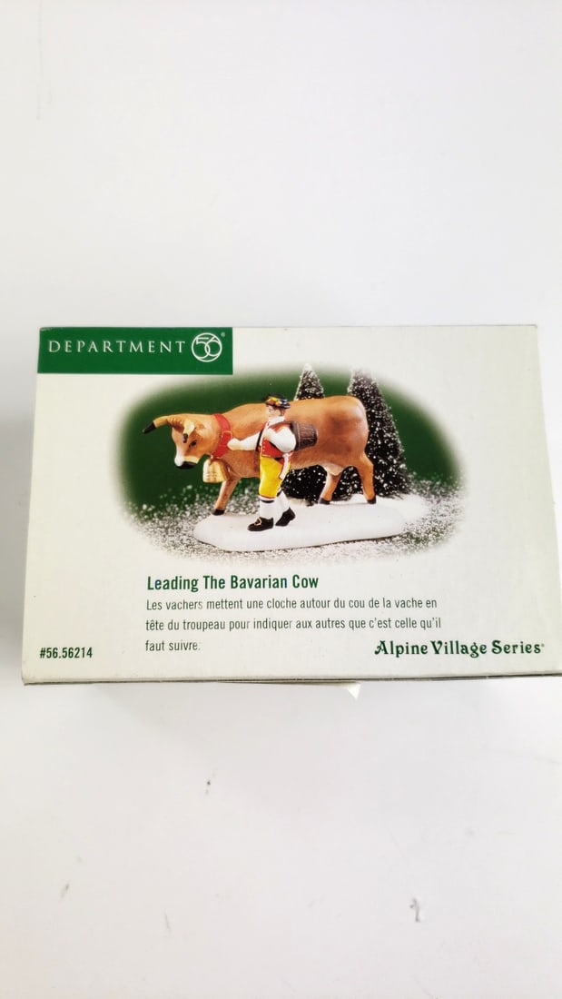 Dept 56 Alpine Village "Leading the Bavarian Cow" Figurine Collectible: Fun auction full of great last minute Christmas gear including a large selection of Department 56, brand new toys, games, and houseware.WE OFFER IN HOUSE SHIPPING. Shipping begins the Monday after loc