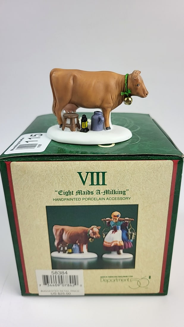 Dept 56 Handpainted Porcelain Cow Figurine Eight Maids A-Milking 58384: Fun auction full of great last minute Christmas gear including a large selection of Department 56, brand new toys, games, and houseware.WE OFFER IN HOUSE SHIPPING. Shipping begins the Monday after loc
