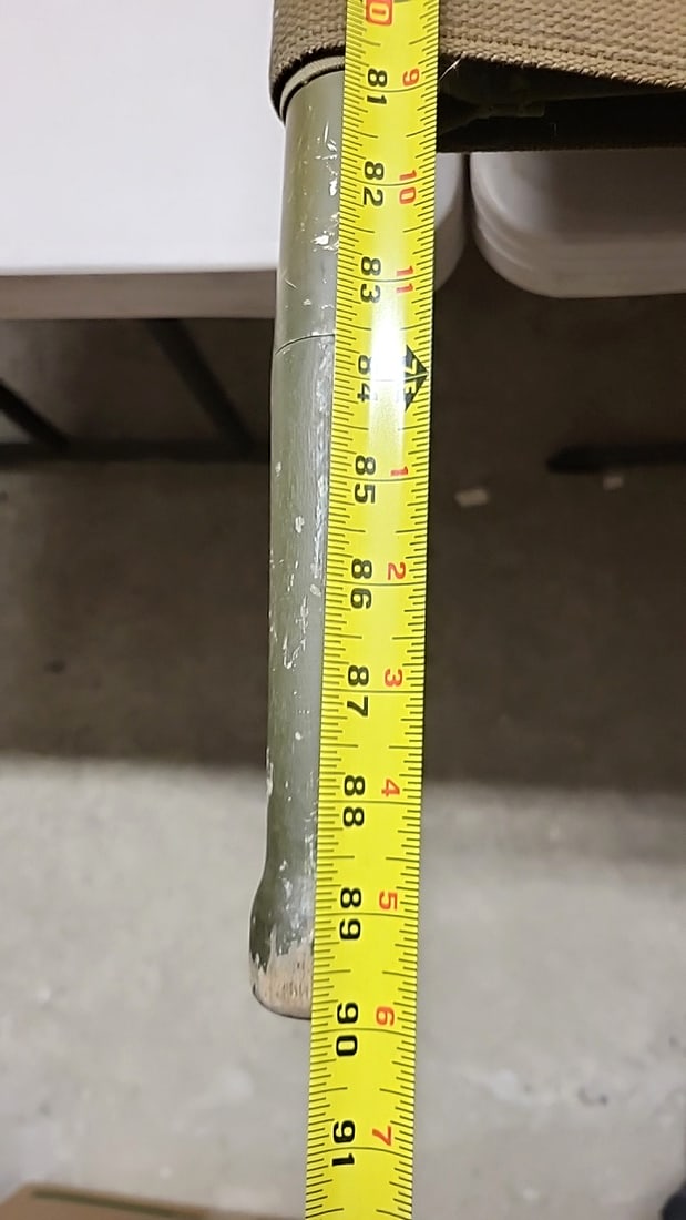 Vintage Military Green Canvas Stretcher with Straps - Metal Spines / Wood Handles 90" Long ' 22" ... - 7