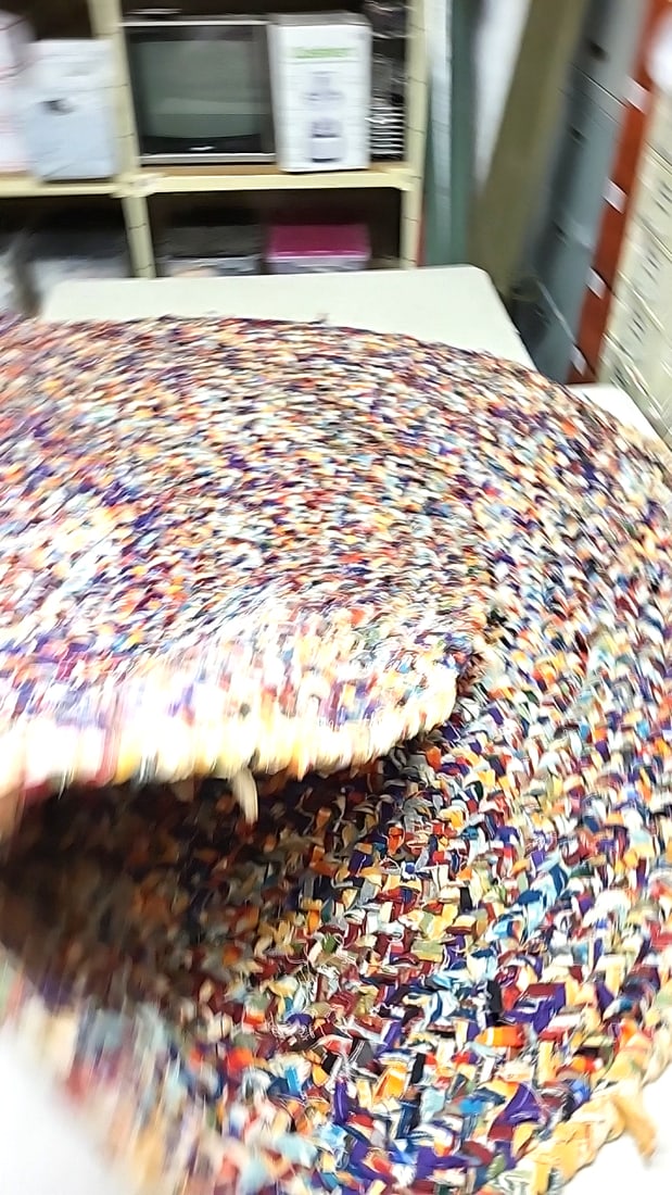 Circular Pendleton Factory Selvage Wool Rug 84" - 4