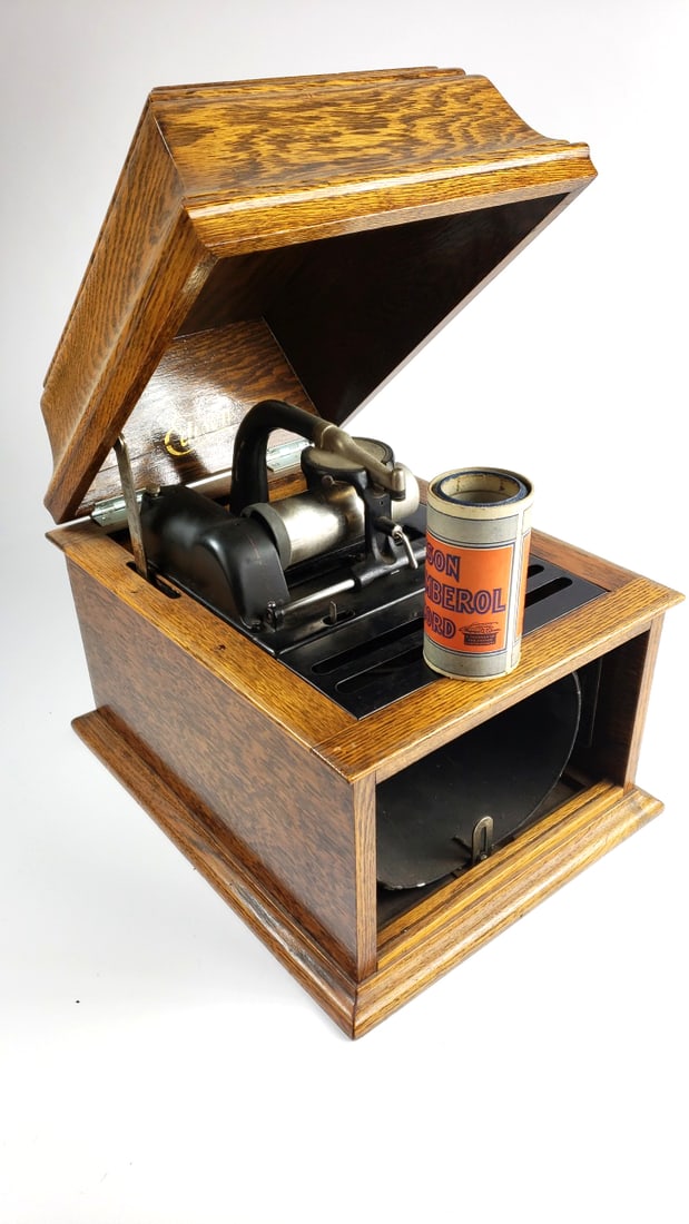 Edison Amberol Cylinder Phonograph Oak Finish Vintage Record Player Antique Style (1 of 8)